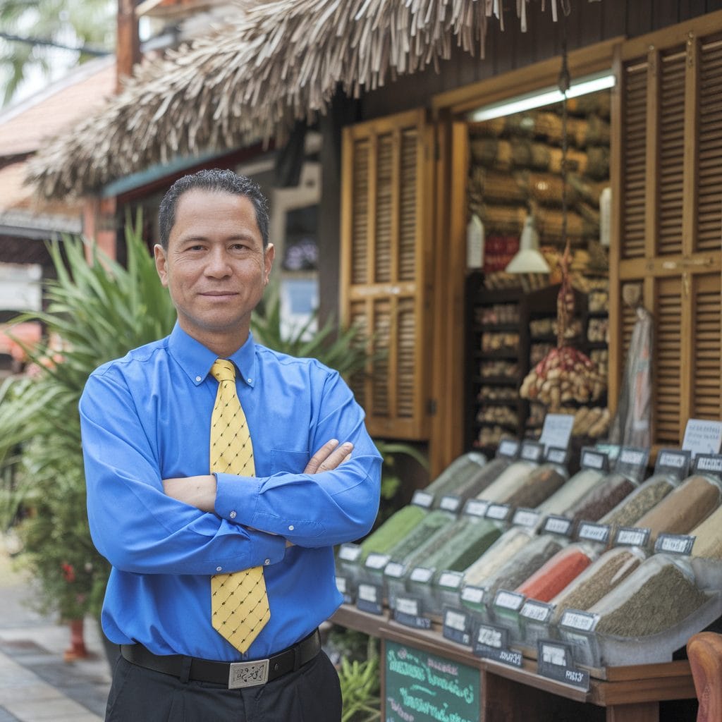รูปภาพคุณสมชาย วงศ์สุวรรณ เจ้าของบริษัทรับเหมาก่อสร้าง ผู้ใช้บริการจัดการแรงงานต่างด้าวกับศิริมาส เซอร์วิส ที่ช่วยให้ธุรกิจเติบโตได้อย่างต่อเนื่องโดยไม่มีปัญหาด้านเอกสารและหน่วยงานรัฐ
